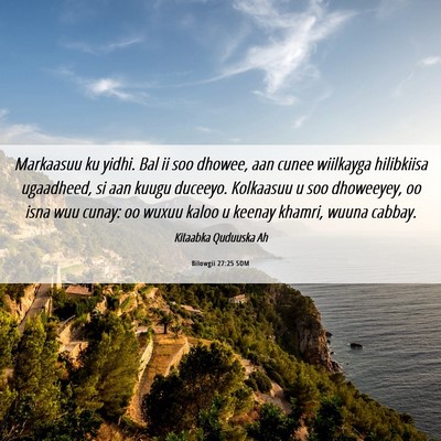 Picture 06 - Bilowgii 27:25 SOM - Markaasuu ku yidhi. Bal ii soo dhowee, aan cunee - Bible Verse Picture