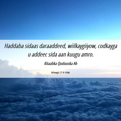 Picture 06 - Bilowgii 27:8 SOM - Haddaba sidaas daraaddeed, wiilkaygiiyow, - Bible Verse Picture