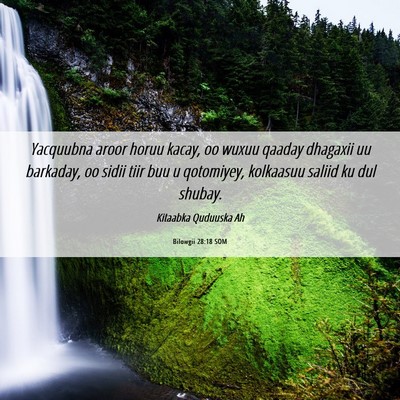Picture 06 - Bilowgii 28:18 SOM - Yacquubna aroor horuu kacay, oo wuxuu qaaday - Bible Verse Picture