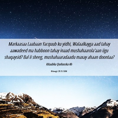 Picture 06 - Bilowgii 29:15 SOM - Markaasaa Laabaan Yacquub ku yidhi, Walaalkayga - Bible Verse Picture