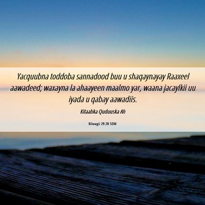 Picture 06 - Bilowgii 29:20 SOM - Yacquubna toddoba sannadood buu u shaqaynayay - Bible Verse Picture
