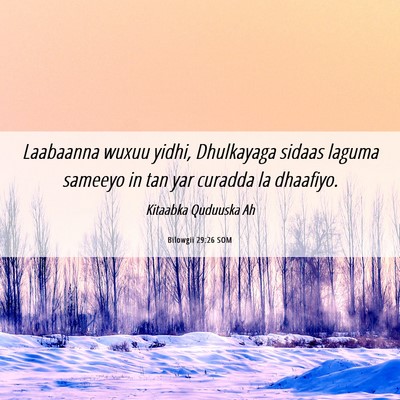 Picture 06 - Bilowgii 29:26 SOM - Laabaanna wuxuu yidhi, Dhulkayaga sidaas laguma - Bible Verse Picture