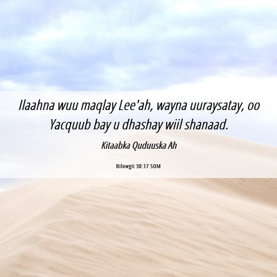 Picture 06 - Bilowgii 30:17 SOM - Ilaahna wuu maqlay Lee'ah, wayna uuraysatay, oo - Bible Verse Picture