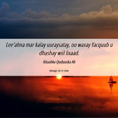 Picture 06 - Bilowgii 30:19 SOM - Lee'ahna mar kalay uuraysatay, oo waxay Yacquub u - Bible Verse Picture