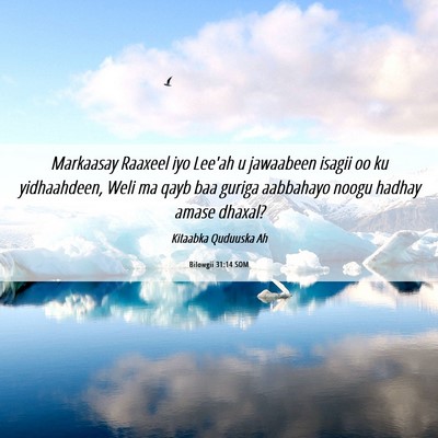 Picture 06 - Bilowgii 31:14 SOM - Markaasay Raaxeel iyo Lee'ah u jawaabeen isagii - Bible Verse Picture