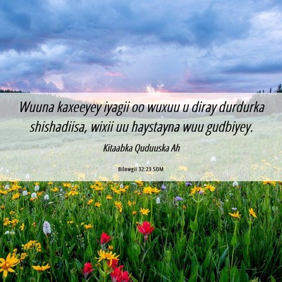 Picture 06 - Bilowgii 32:23 SOM - Wuuna kaxeeyey iyagii oo wuxuu u diray durdurka - Bible Verse Picture
