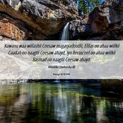 Picture 06 - Bilowgii 36:10 SOM - Kuwanu waa wiilashii Ceesaw magacyadoodii, Elifas - Bible Verse Picture