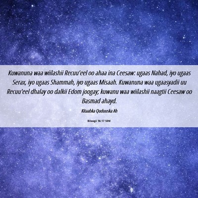 Picture 06 - Bilowgii 36:17 SOM - Kuwanuna waa wiilashii Recuu'eel oo ahaa ina - Bible Verse Picture