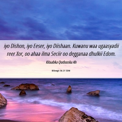 Picture 06 - Bilowgii 36:21 SOM - iyo Dishon, iyo Eeser, iyo Diishaan. Kuwanu waa - Bible Verse Picture