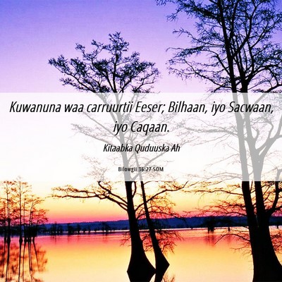 Picture 06 - Bilowgii 36:27 SOM - Kuwanuna waa carruurtii Eeser; Bilhaan, iyo - Bible Verse Picture
