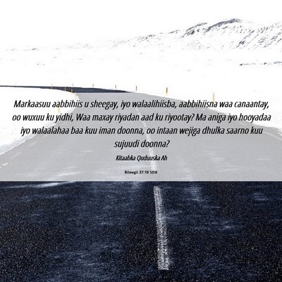 Picture 06 - Bilowgii 37:10 SOM - Markaasuu aabbihiis u sheegay, iyo walaalihiisba, - Bible Verse Picture