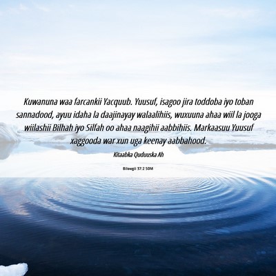 Picture 06 - Bilowgii 37:2 SOM - Kuwanuna waa farcankii Yacquub. Yuusuf, isagoo - Bible Verse Picture