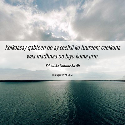 Picture 06 - Bilowgii 37:24 SOM - Kolkaasay qabteen oo ay ceelkii ku tuureen; - Bible Verse Picture