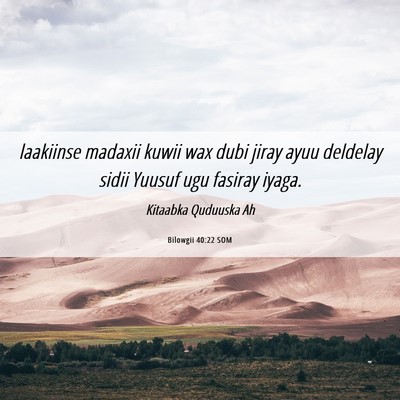 Picture 06 - Bilowgii 40:22 SOM - laakiinse madaxii kuwii wax dubi jiray ayuu - Bible Verse Picture