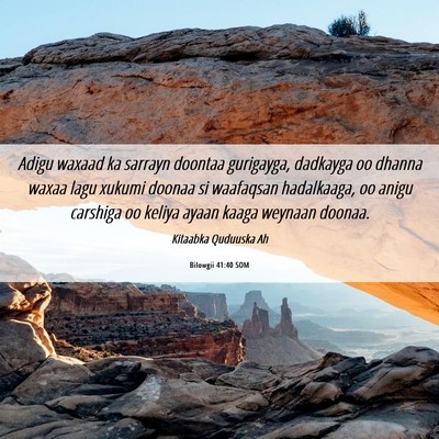Picture 06 - Bilowgii 41:40 SOM - Adigu waxaad ka sarrayn doontaa gurigayga, - Bible Verse Picture