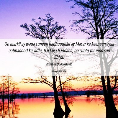 Picture 06 - Bilowgii 43:2 SOM - Oo markii ay wada cuneen hadhuudhkii ay Masar ka - Bible Verse Picture