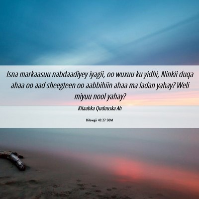 Picture 06 - Bilowgii 43:27 SOM - Isna markaasuu nabdaadiyey iyagii, oo wuxuu ku - Bible Verse Picture