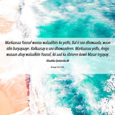 Picture 06 - Bilowgii 45:4 SOM - Markaasaa Yuusuf wuxuu walaalihiis ku yidhi, Bal - Bible Verse Picture