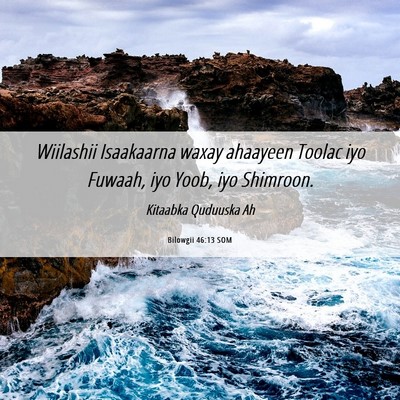 Picture 06 - Bilowgii 46:13 SOM - Wiilashii Isaakaarna waxay ahaayeen Toolac iyo - Bible Verse Picture