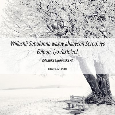 Picture 06 - Bilowgii 46:14 SOM - Wiilashii Sebulunna waxay ahaayeen Sered, iyo - Bible Verse Picture