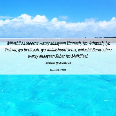 Picture 06 - Bilowgii 46:17 SOM - Wiilashii Aasheerna waxay ahaayeen Yimnaah, iyo - Bible Verse Picture