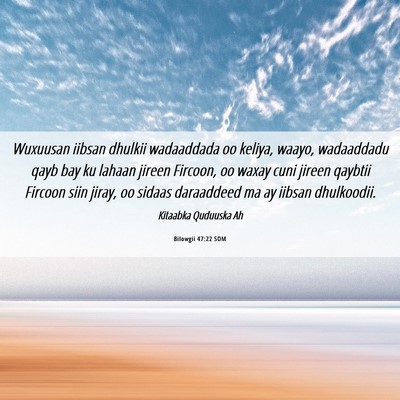 Picture 06 - Bilowgii 47:22 SOM - Wuxuusan iibsan dhulkii wadaaddada oo keliya, - Bible Verse Picture