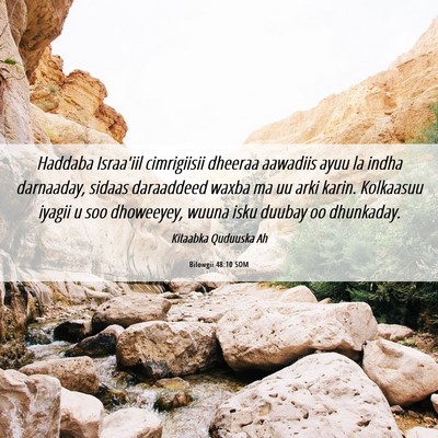 Picture 06 - Bilowgii 48:10 SOM - Haddaba Israa'iil cimrigiisii dheeraa aawadiis - Bible Verse Picture