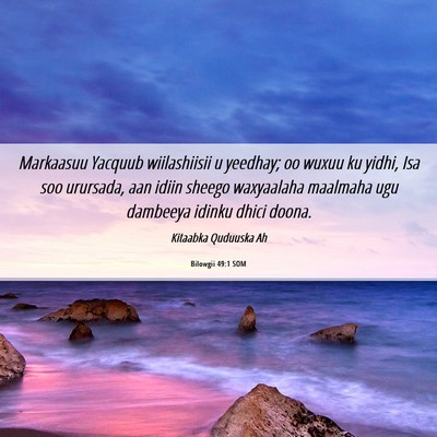 Picture 06 - Bilowgii 49:1 SOM - Markaasuu Yacquub wiilashiisii u yeedhay; oo - Bible Verse Picture