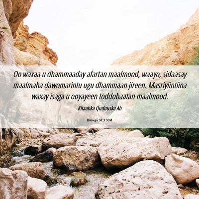 Picture 06 - Bilowgii 50:3 SOM - Oo waxaa u dhammaaday afartan maalmood, waayo, - Bible Verse Picture