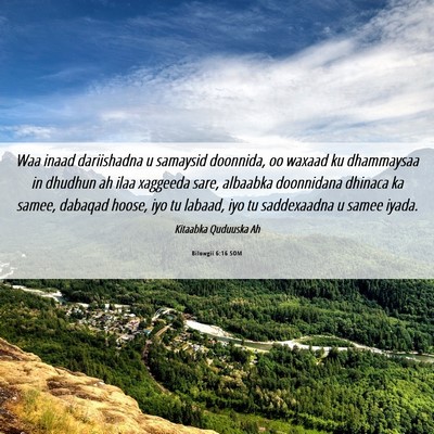 Picture 06 - Bilowgii 6:16 SOM - Waa inaad dariishadna u samaysid doonnida, oo - Bible Verse Picture