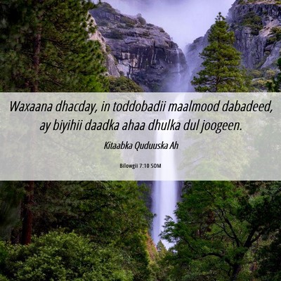 Picture 06 - Bilowgii 7:10 SOM - Waxaana dhacday, in toddobadii maalmood dabadeed, - Bible Verse Picture