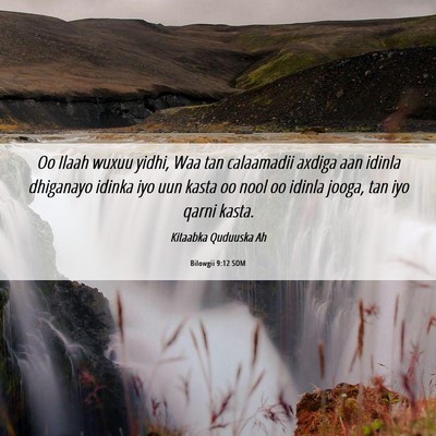 Picture 06 - Bilowgii 9:12 SOM - Oo Ilaah wuxuu yidhi, Waa tan calaamadii axdiga - Bible Verse Picture