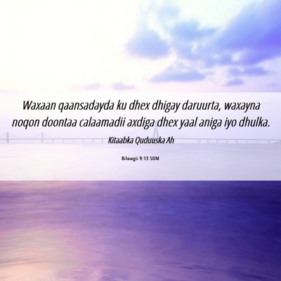 Picture 06 - Bilowgii 9:13 SOM - Waxaan qaansadayda ku dhex dhigay daruurta, - Bible Verse Picture