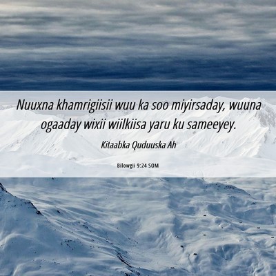 Picture 06 - Bilowgii 9:24 SOM - Nuuxna khamrigiisii wuu ka soo miyirsaday, wuuna - Bible Verse Picture