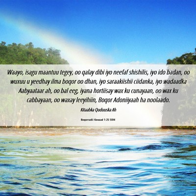 Picture 06 - Boqorradii Kowaad 1:25 SOM - Waayo, isagu maantuu tegey, oo qalay dibi iyo - Bible Verse Picture