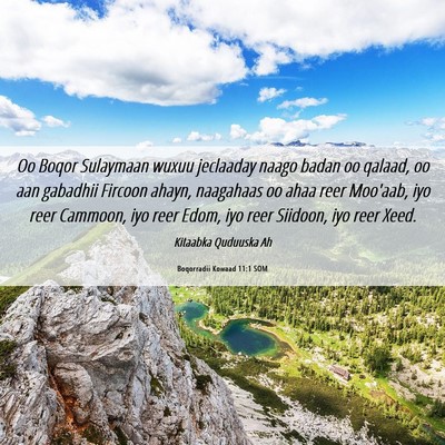 Picture 06 - Boqorradii Kowaad 11:1 SOM - Oo Boqor Sulaymaan wuxuu jeclaaday naago badan oo - Bible Verse Picture