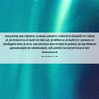 Picture 06 - Boqorradii Kowaad 11:33 SOM - maxaa yeelay, way i dayriyeen, oo waxay caabudeen - Bible Verse Picture