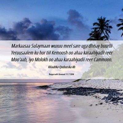 Picture 06 - Boqorradii Kowaad 11:7 SOM - Markaasaa Sulaymaan wuxuu meel sare uga dhisay - Bible Verse Picture