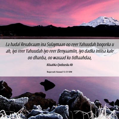 Picture 06 - Boqorradii Kowaad 12:23 SOM - La hadal Rexabcaam ina Sulaymaan oo reer Yahuudah - Bible Verse Picture