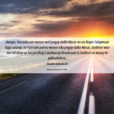 Picture 06 - Boqorradii Kowaad 12:3 SOM - (waayo, Yaaraabcaam wuxuu weli joogay dalkii - Bible Verse Picture