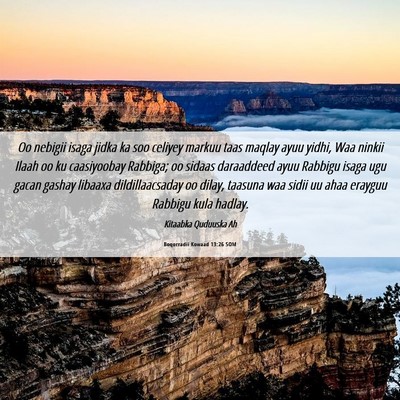 Picture 06 - Boqorradii Kowaad 13:26 SOM - Oo nebigii isaga jidka ka soo celiyey markuu taas - Bible Verse Picture