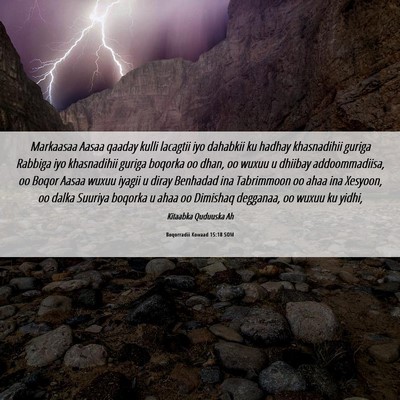 Picture 06 - Boqorradii Kowaad 15:18 SOM - Markaasaa Aasaa qaaday kulli lacagtii iyo - Bible Verse Picture