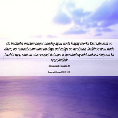 Picture 06 - Boqorradii Kowaad 15:29 SOM - Oo haddiiba markuu boqor noqday ayuu wada laayay - Bible Verse Picture