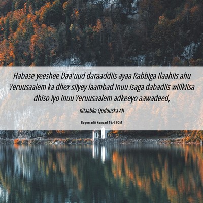 Picture 06 - Boqorradii Kowaad 15:4 SOM - Habase yeeshee Daa'uud daraaddiis ayaa Rabbiga - Bible Verse Picture