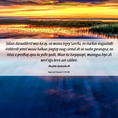 Picture 06 - Boqorradii Kowaad 17:10 SOM - Sidaas daraaddeed wuu kacay, oo wuxuu tegey - Bible Verse Picture