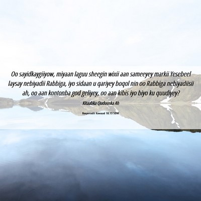 Picture 06 - Boqorradii Kowaad 18:13 SOM - Oo sayidkaygiiyow, miyaan laguu sheegin wixii aan - Bible Verse Picture