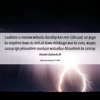 Picture 06 - Boqorradii Kowaad 2:7 SOM - Laakiinse u roonow wiilasha Barsillay kan reer - Bible Verse Picture