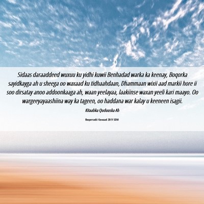 Picture 06 - Boqorradii Kowaad 20:9 SOM - Sidaas daraaddeed wuxuu ku yidhi kuwii Benhadad - Bible Verse Picture