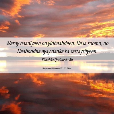 Picture 06 - Boqorradii Kowaad 21:12 SOM - Waxay naadiyeen oo yidhaahdeen, Ha la soomo, oo - Bible Verse Picture