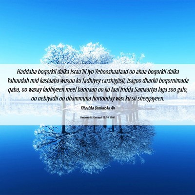 Picture 06 - Boqorradii Kowaad 22:10 SOM - Haddaba boqorkii dalka Israa'iil iyo - Bible Verse Picture